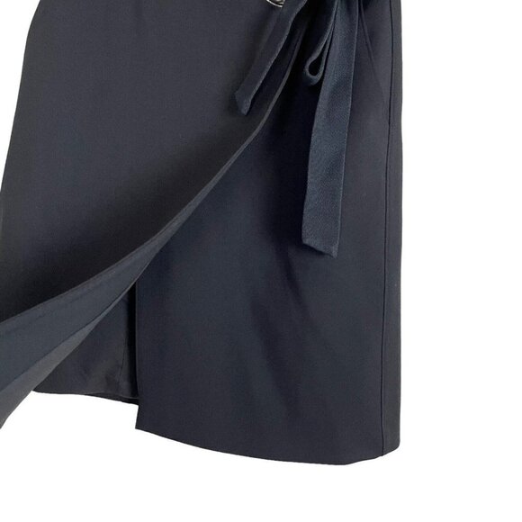 NWT Tibi Grommet Faux Wrap Skirt Black Size 6 Pockets - Picture 4 of 6